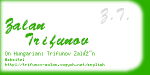 zalan trifunov business card